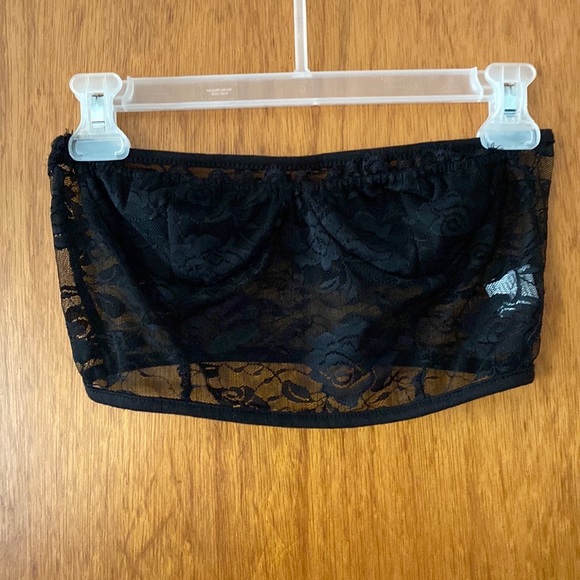 ROMWE Black Lace Floral Print 2-Piece Lingerie Set - Picture 5 of 9